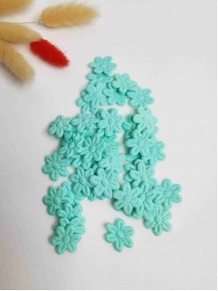 Цветочки тканевые 2 см (аквамариновый), 20штук